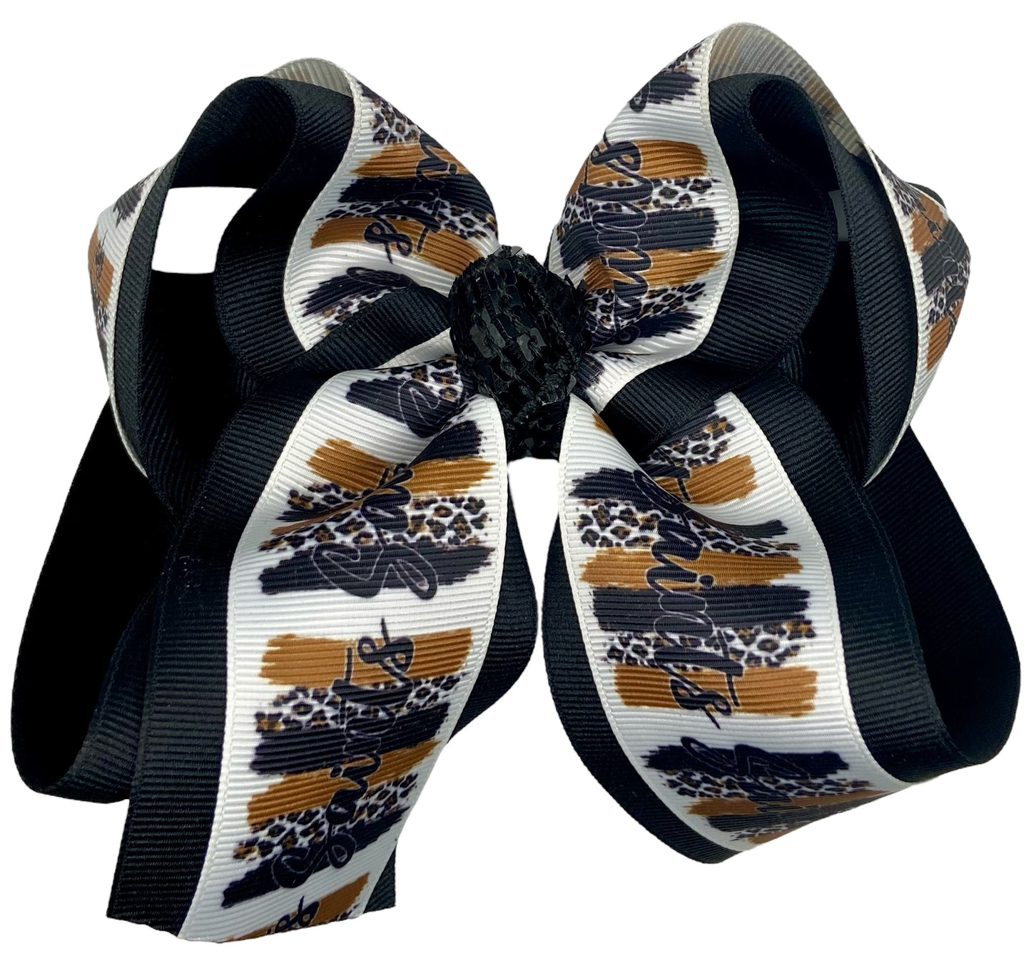 Black & Gold Saint Hair Bow