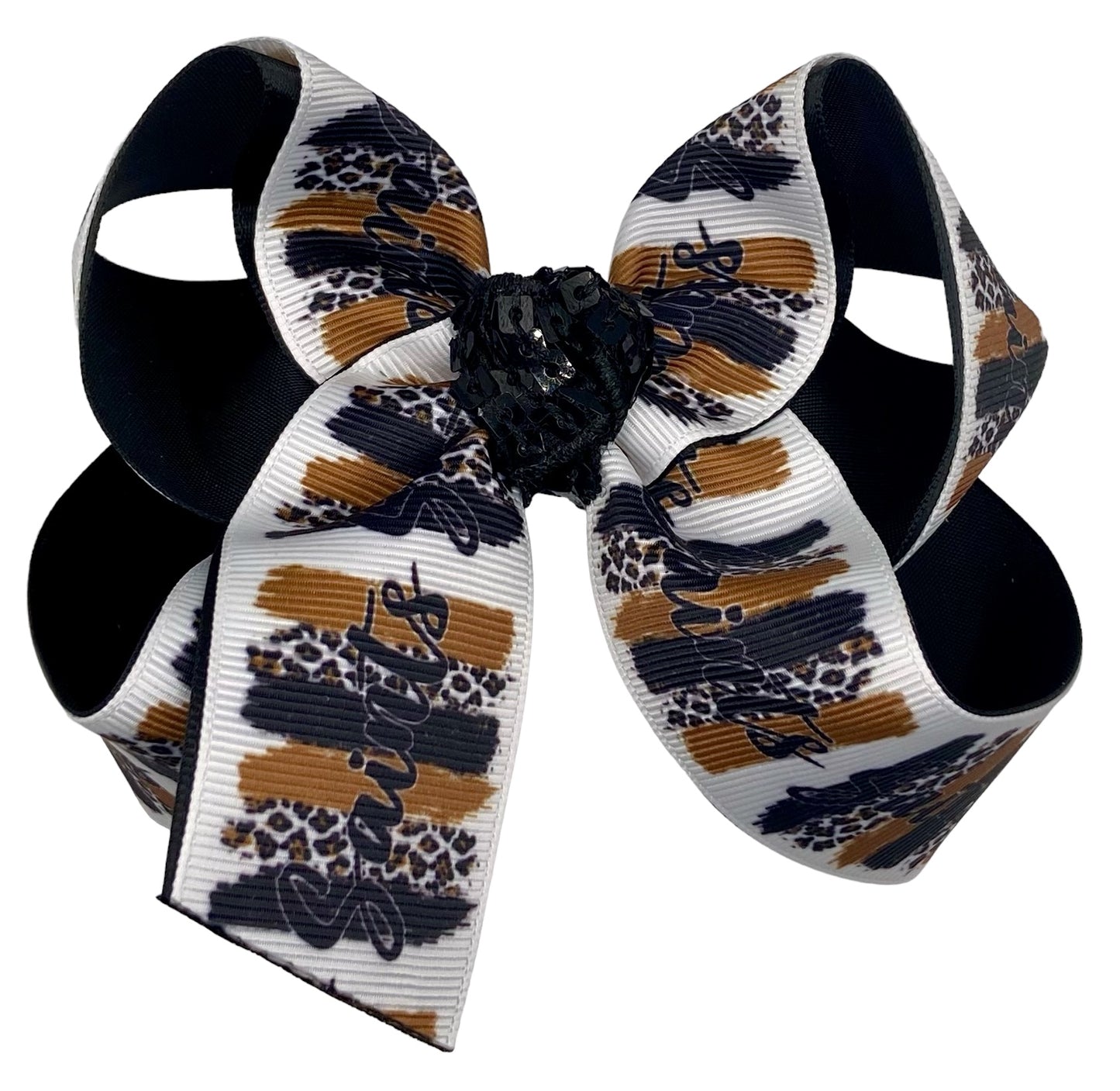 Black & Gold Saint Hair Bow