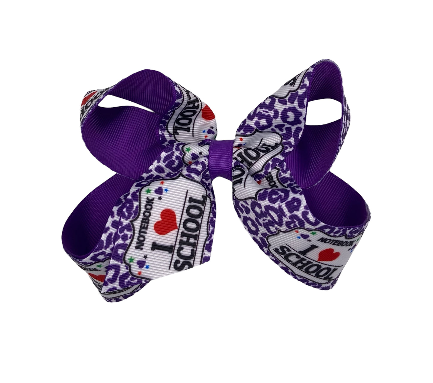 Composition Purple Printed Grosgrain Hair Bow