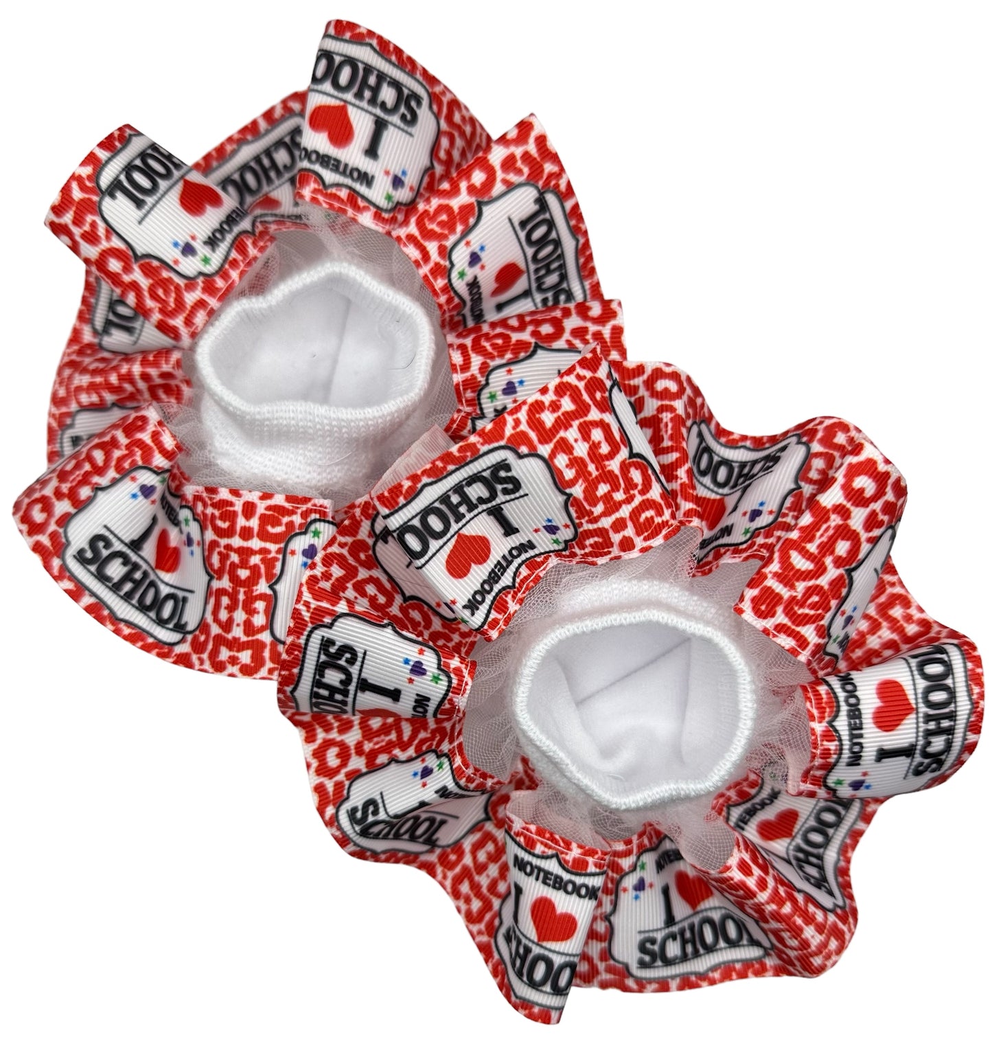 Composition red ruffled socks