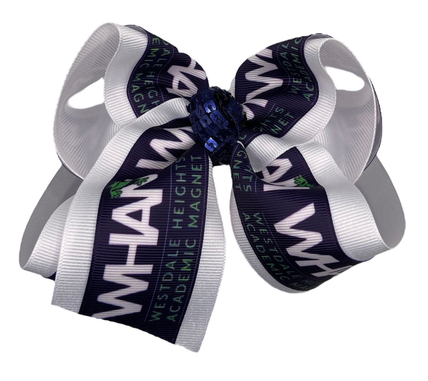 WHAM Elementary Navy Logo Hair Bow