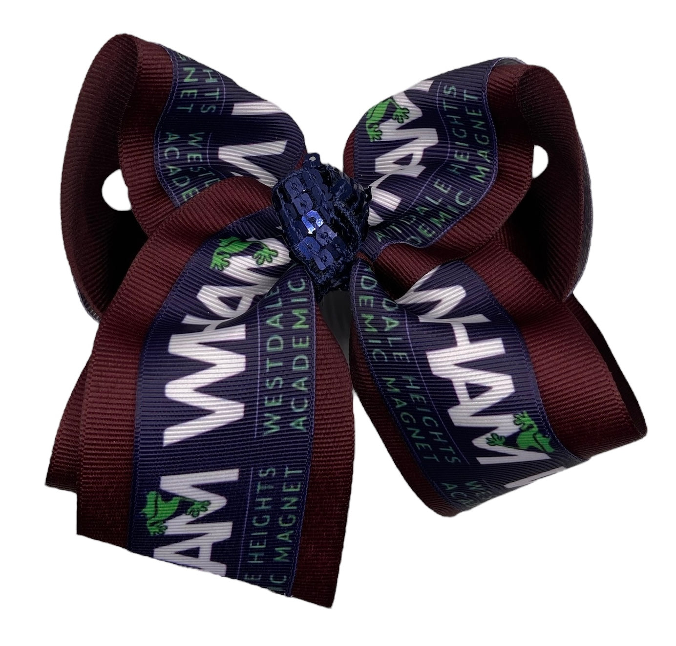 WHAM Elementary Navy Logo Hair Bow