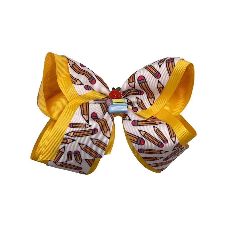 Pencils Everywhere Printed Hair Bows