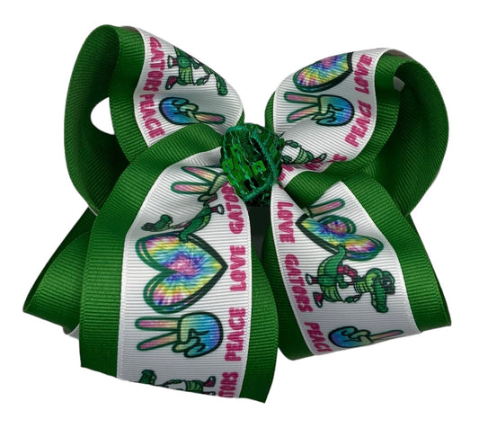 BASIS Materra PEACE LOVE GATORS Logo Hair Bow