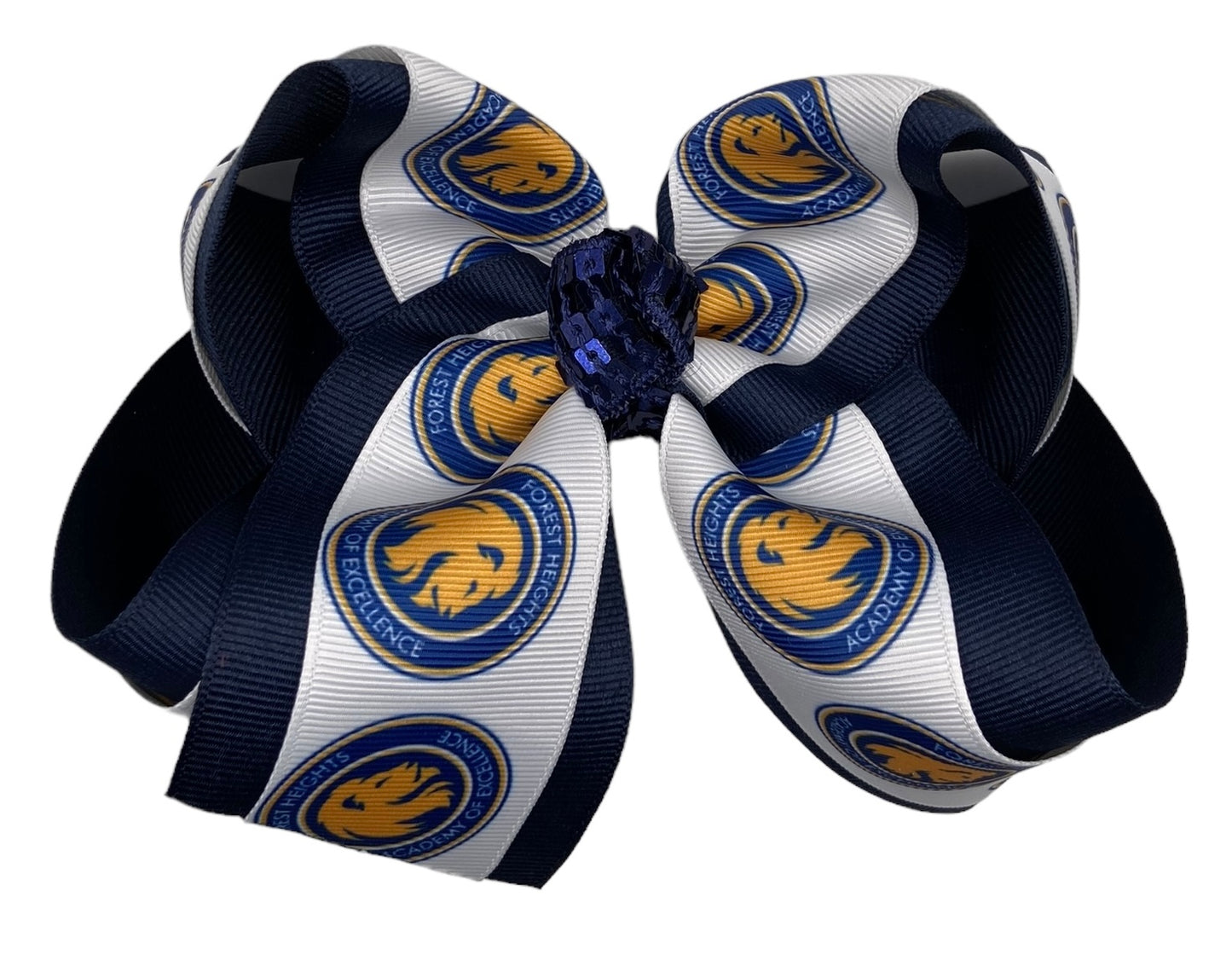 Forest Heights Elementary Round Logo Hair Bow