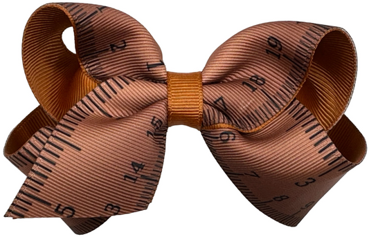 Ruler Printed  Grosgrain Hair Bow