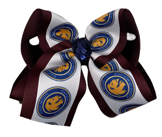 Forest Heights Elementary Round Logo Hair Bow