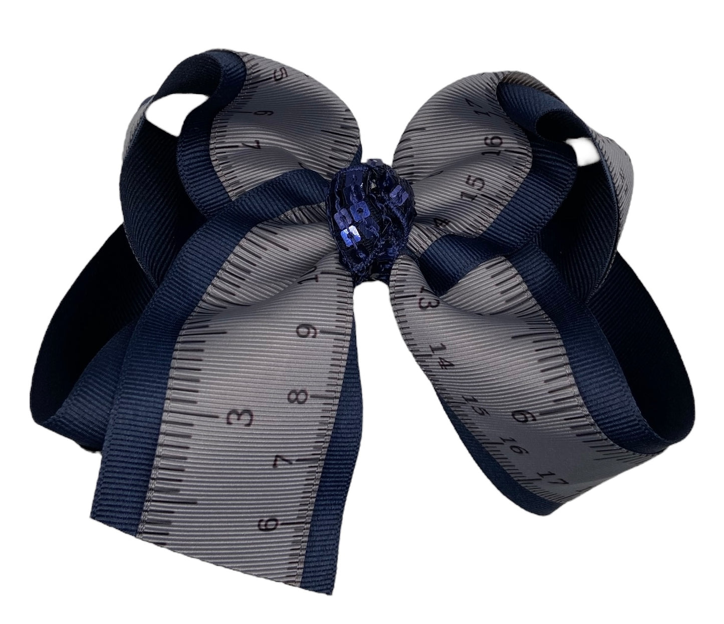 Grey Ruler Hair Bow