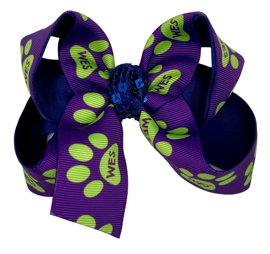 Woodlawn Elementary Paw Logo Hair Bow